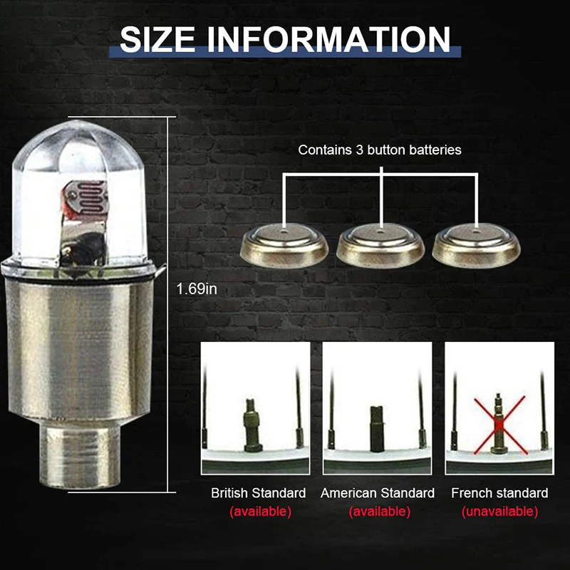 2/4PCS LED Colorful Wheel Tire Valve Cap - Image 20