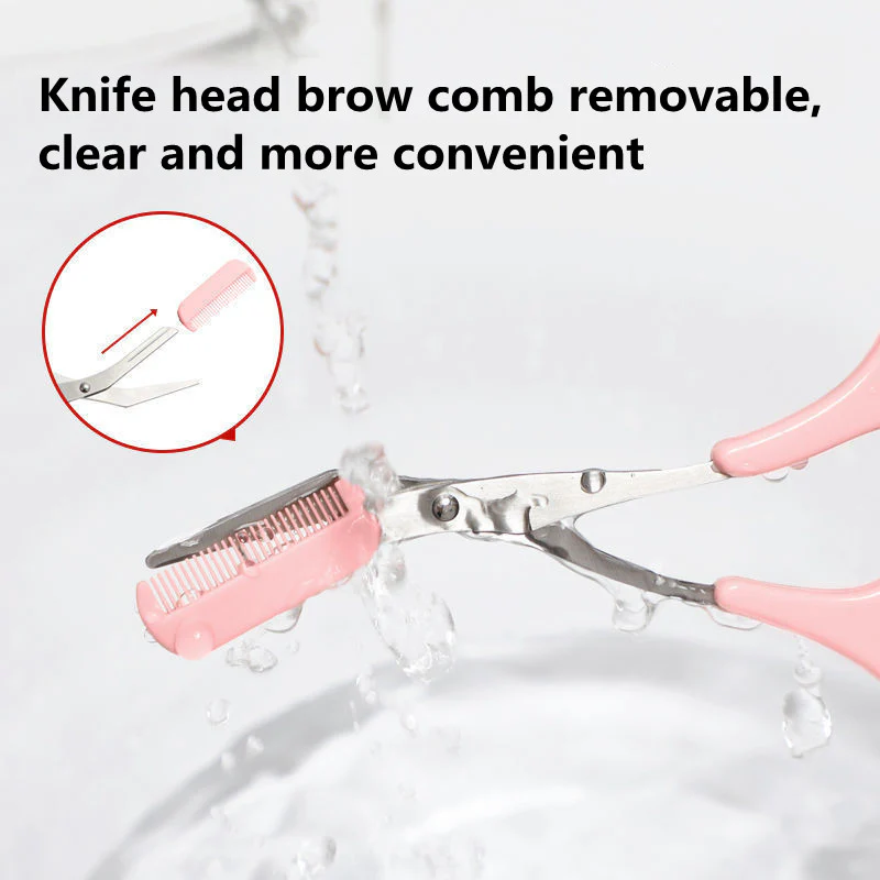2PCS/Set Eyebrow Trimmer Scissors Shaver - Image 14