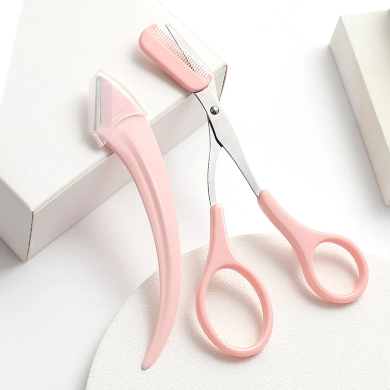 2PCS/Set Eyebrow Trimmer Scissors Shaver - Image 17