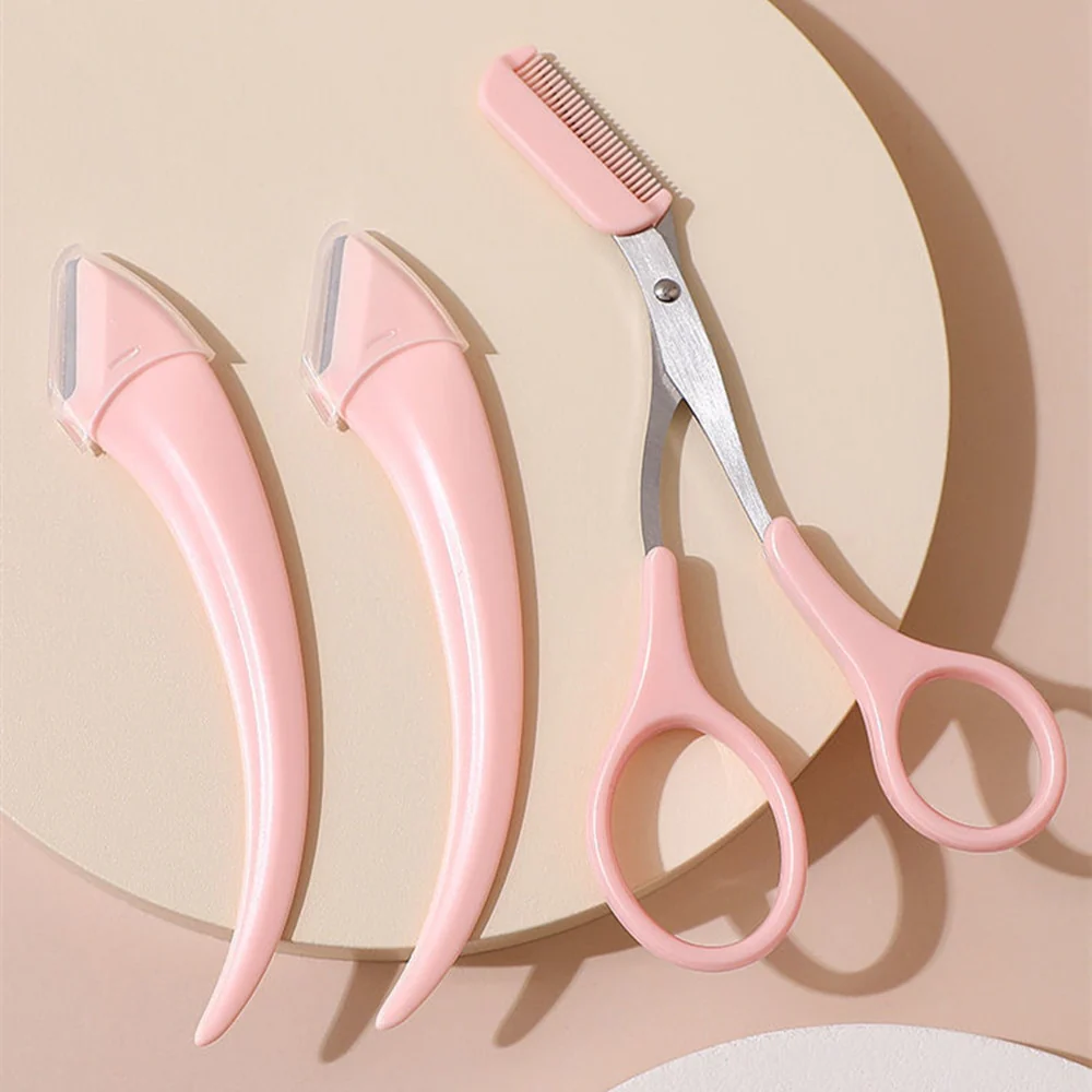 2PCS/Set Eyebrow Trimmer Scissors Shaver - Image 8