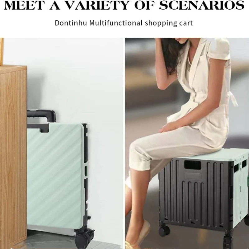 50L Folding Shopping Cart Pull Trolley - Image 10