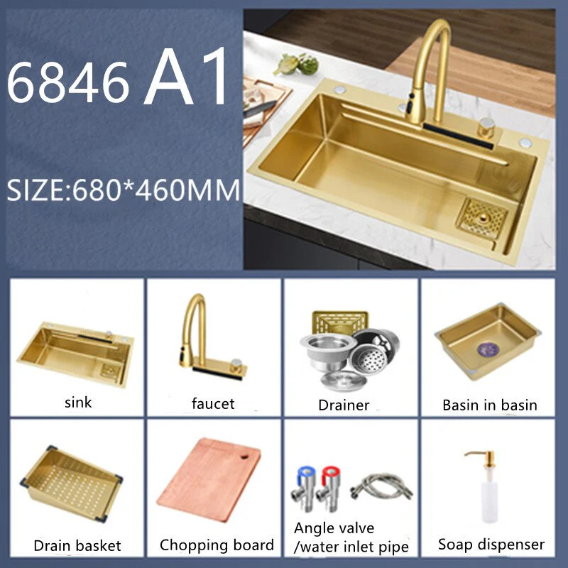 Gold Waterfall Kitchen Sink - Image 5