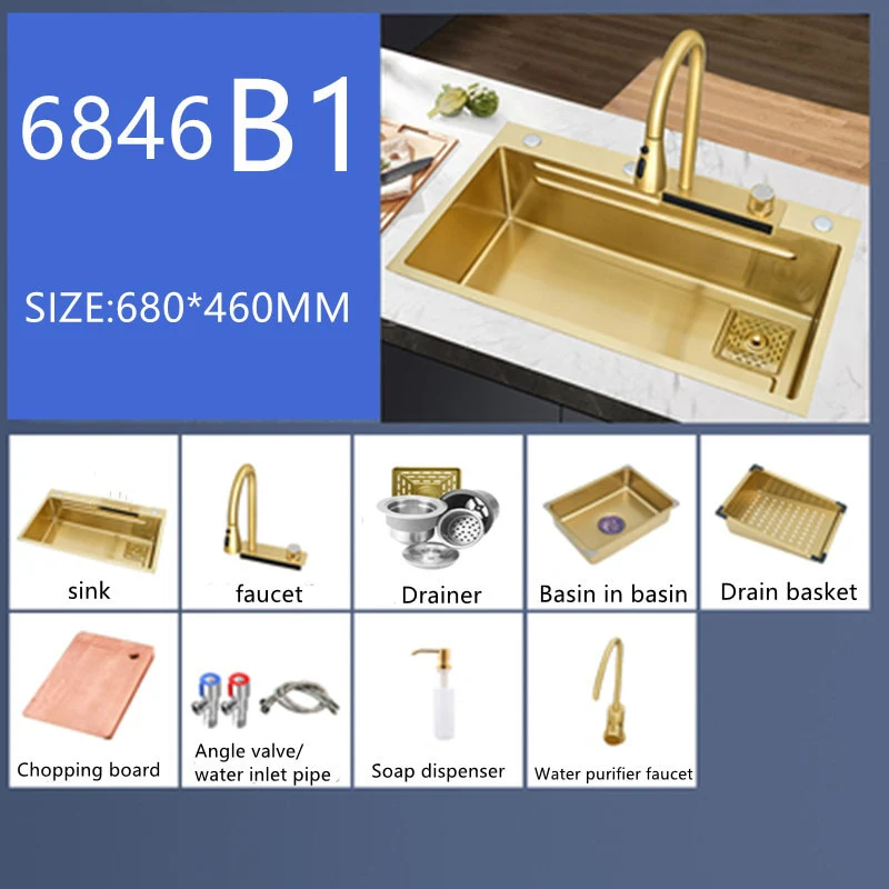Gold Waterfall Kitchen Sink - Image 7
