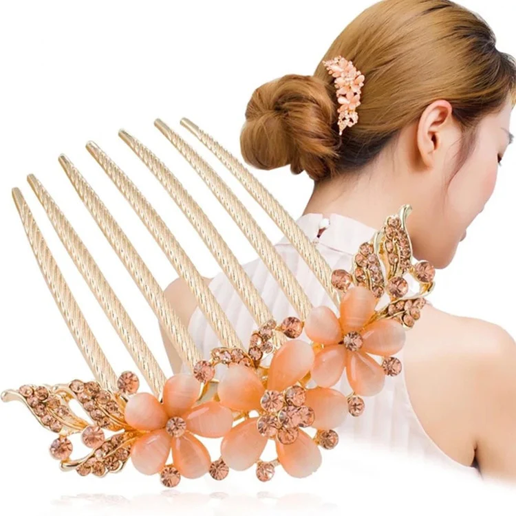 Rhinestone Hollow Out Colorful Flower Hair Pin - Image 15